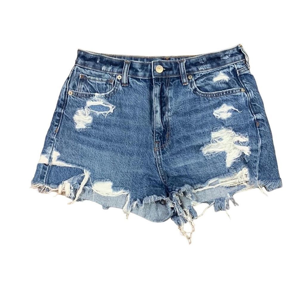 American Eagle Mom Jean Distressed Raw Hem Shorts Size 00 Nwt